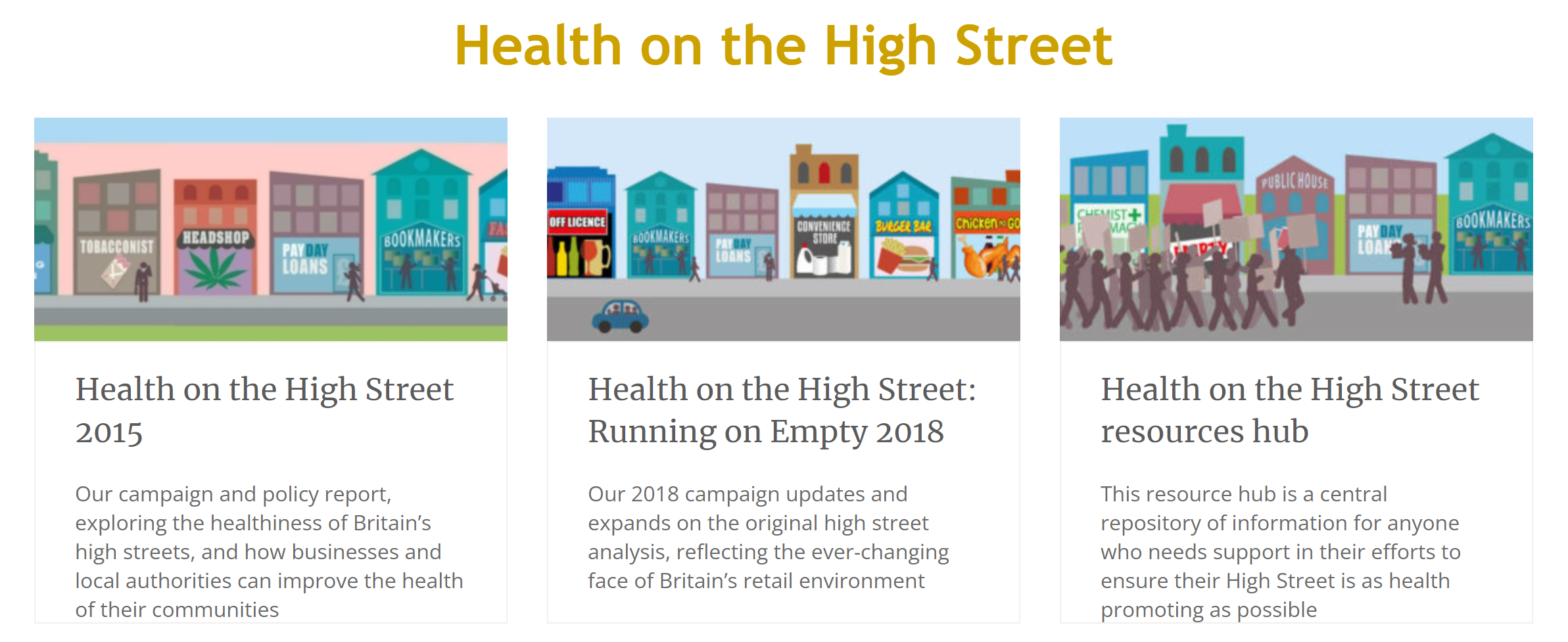 Screenshot of RSPH Health on High Street website
